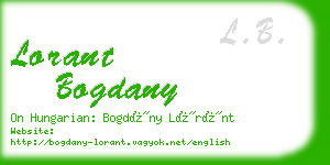 lorant bogdany business card